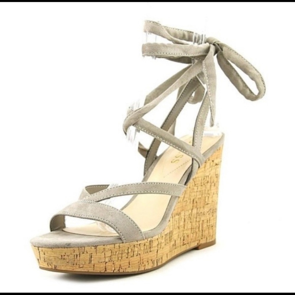 GUESS TREACY GREY WEDGE SANDAL